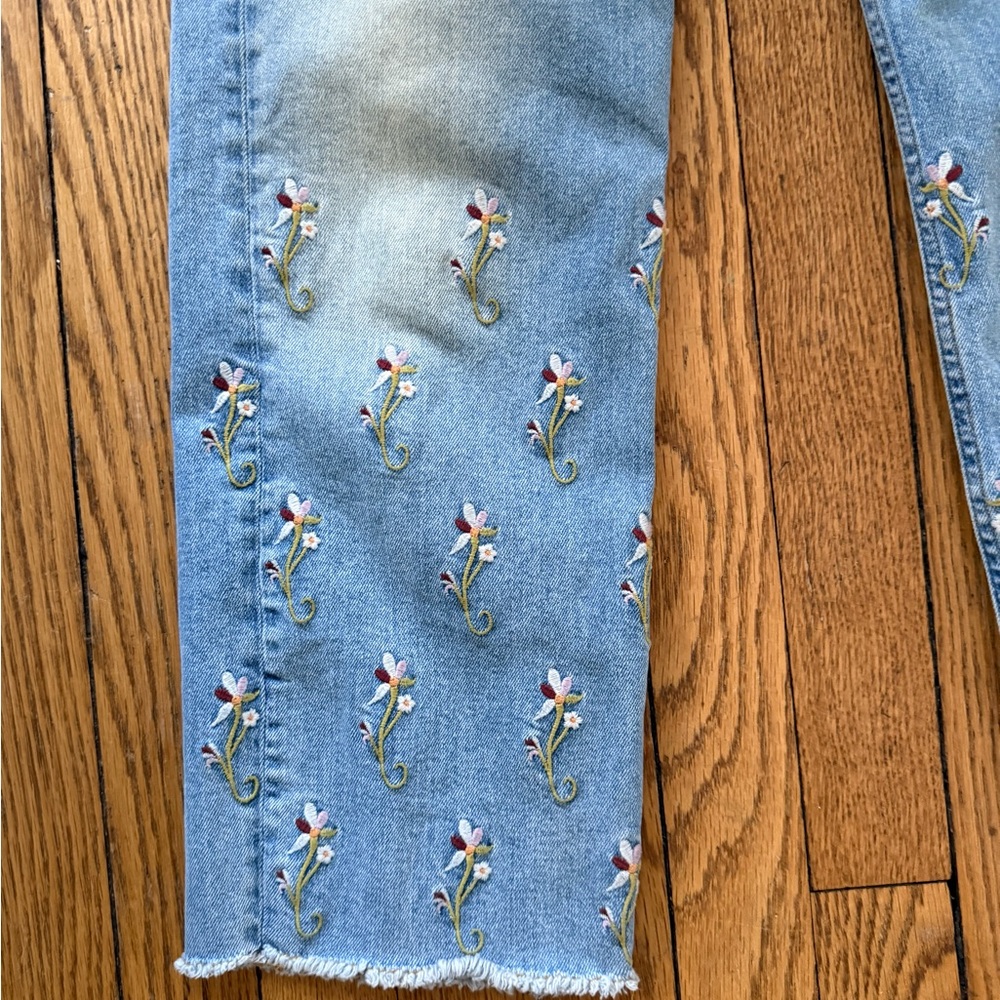 Anthropologie Pilcro and the Letterpress Embroidered Cropped Jeans - Size 26 - Picture 2 of 4